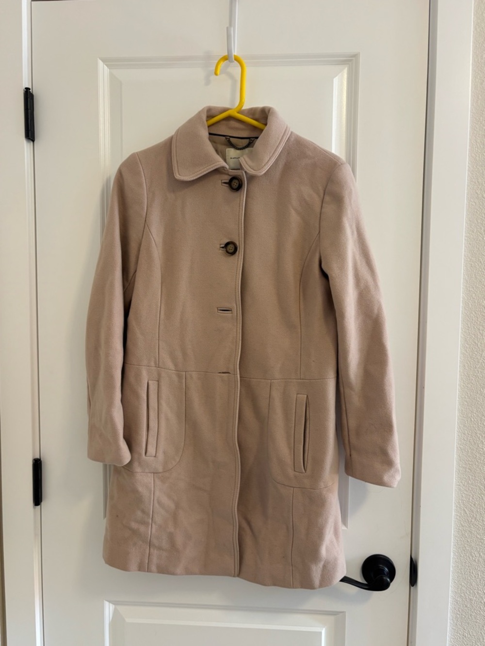 Banana Republic Women's Taupe Wool-Blend Single-Breasted Coat